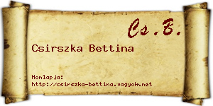 Csirszka Bettina névjegykártya