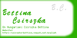 bettina csirszka business card